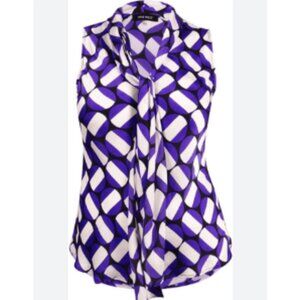 Nine West Women's Necktie Printed Top